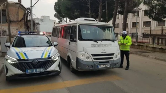 Sultanhisar'da okul servis araçları denetlendi
