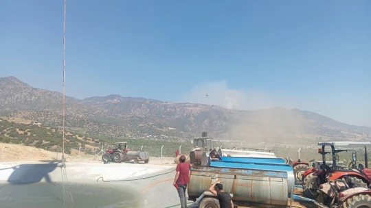 Vatandaşlar yangın için seferber oldular