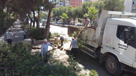 Vatandaşların, can ve mal güvenliği için tehlike arz eden ağaçlar budandı