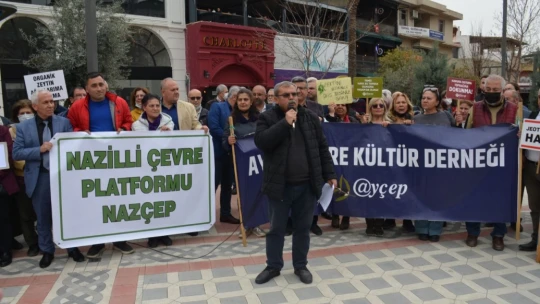 Nazilli'de 'zeytinime dokunma' protestosu