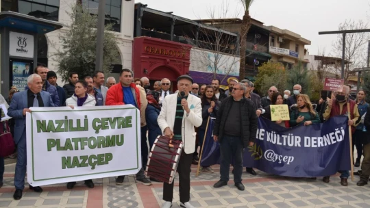 Nazilli'de 'zeytinime dokunma' protestosu