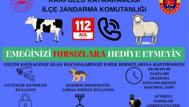 Jandarmadan Kurban Bayramı öncesi hırsızlık uyarısı