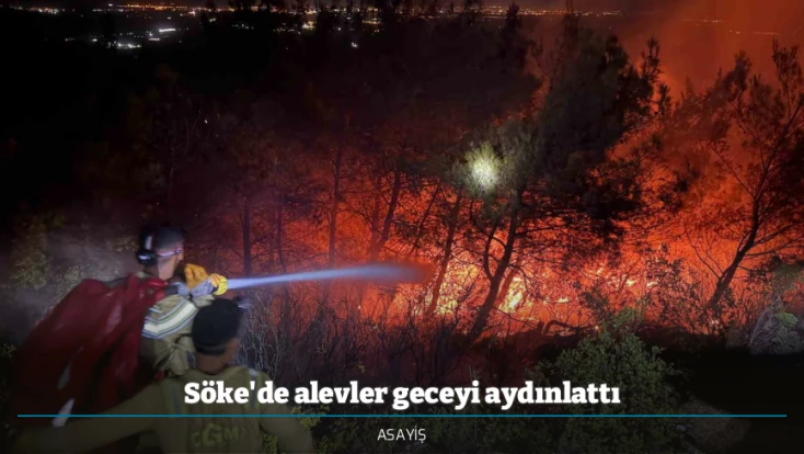 Söke'de alevler geceyi aydınlattı