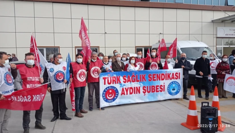 Aydın'da sağlık çalışanları iş bıraktı