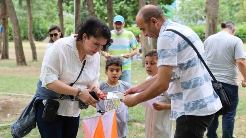 Doğada ailece sporun keyfini yaşadılar