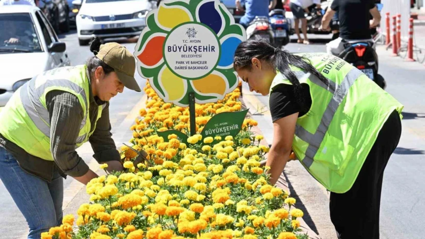 Aydın Büyükşehir'den Nazilli'de temizlik ve peyzaj çalışması