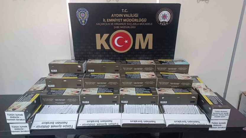 Aydın'da 9 bin 200 adet makaron ele geçirildi