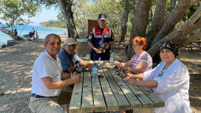 Aydın jandarmasından Milli Park'ta çevre bilinci seferberliği