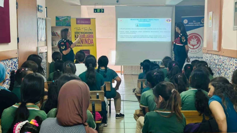 Aydın jandarmasından öğrencilere şiddet ve suça karşı farkındalık eğitimi
