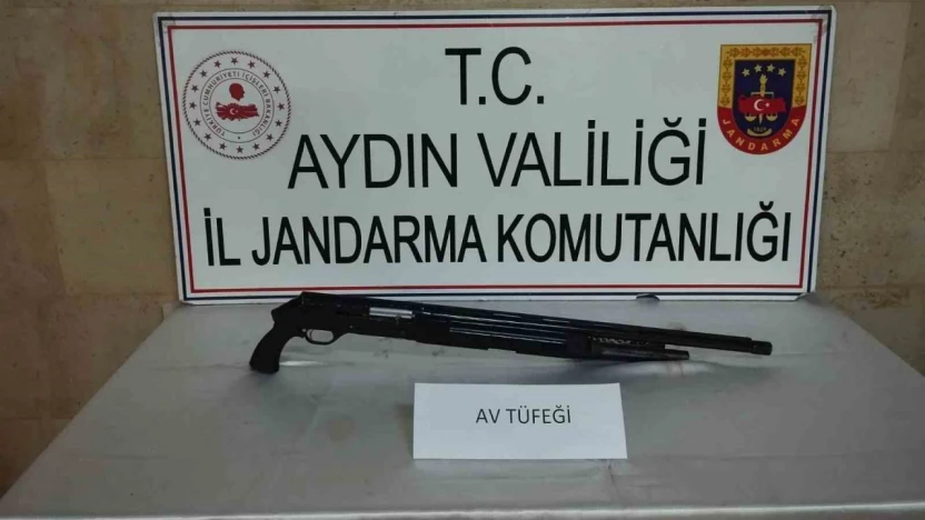 Germencik'te ruhsatsız av tüfeği ele geçirildi