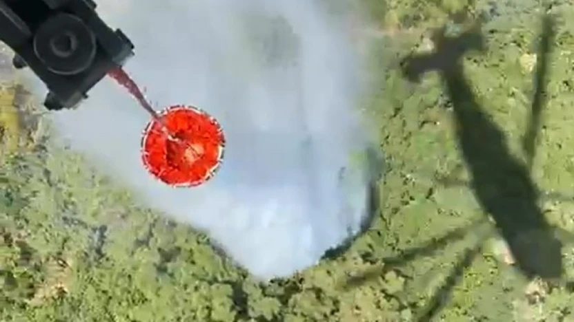 Germencik'teki orman yangına 6 helikopter ile müdahale ediliyor
