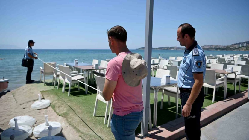 Kuşadası plajlarında 'Kıyı Kanunu' denetimi