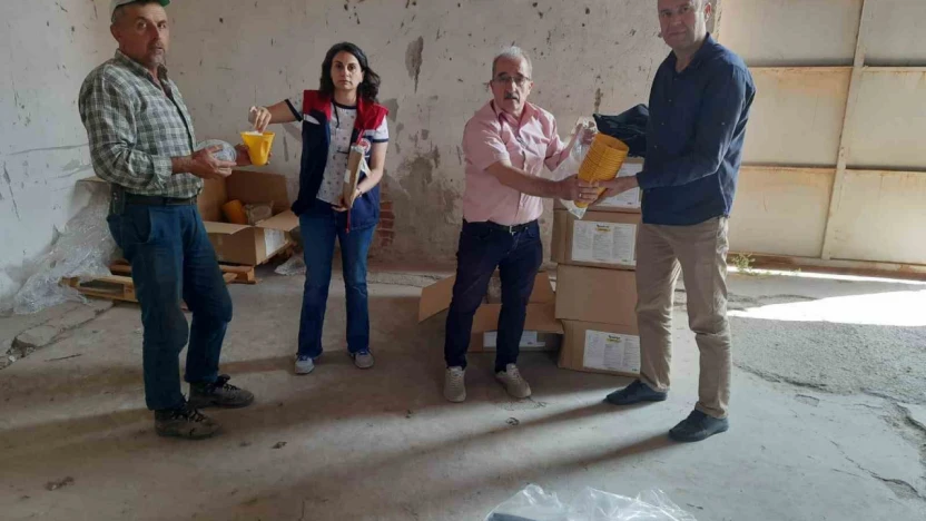 Nazillili üreticilere 2 bin tuzak dağıtıldı