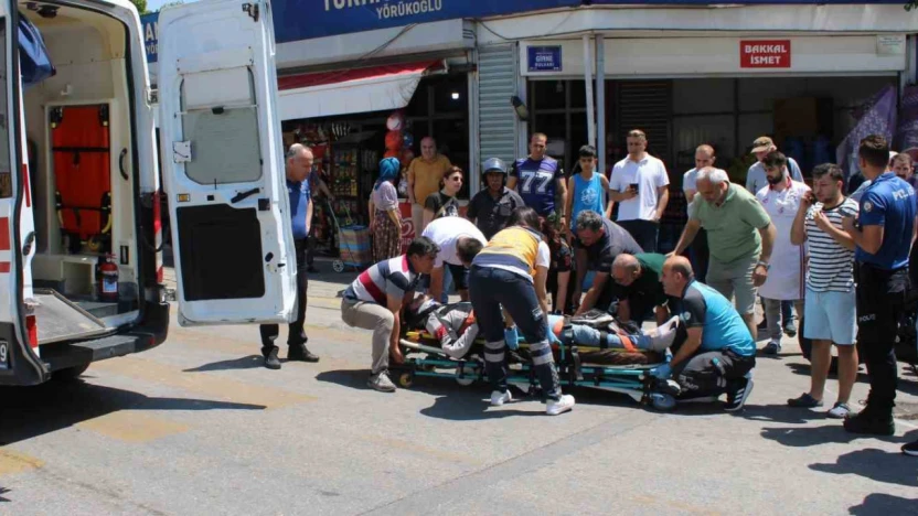 Refüje çarpıp savrulan motosiklet sürücüsü yaralandı